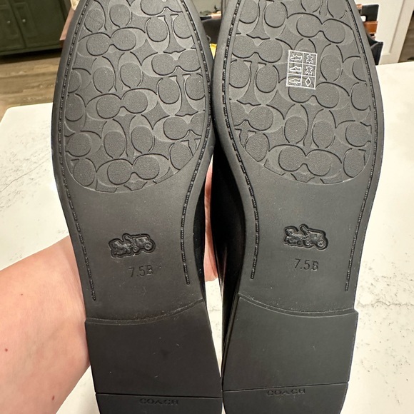 Coach Emilia Mary Jane Flat 🌻NEW🌻 Black Leather - Picture 7 of 9